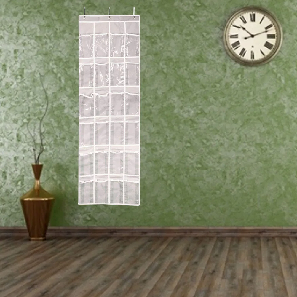 

24 Grid Shoe Storage Bag PVC Waterproof Transparent Wall Clear Door Rear Hanging Bathroom Organizer Storage Pouch