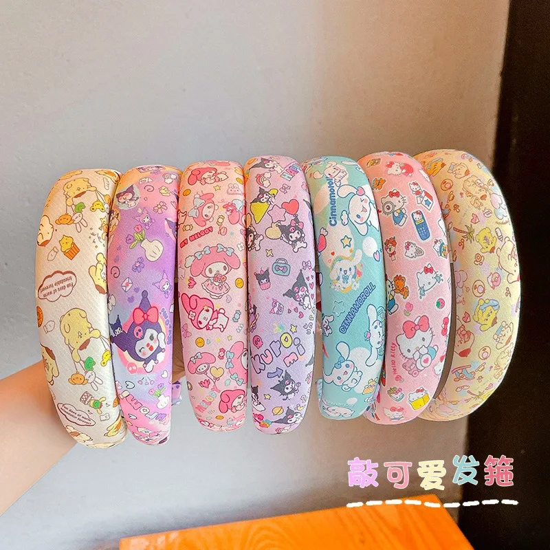 

New Hello Kitty Hairband Anti-slip Cartoon Wide Edge Headgear Kuromi Cute Selling Good Looks Birthday Gift Simple Fashion