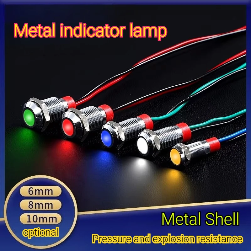 Светодиодный-металлический-индикатор-6-8-10-12-мм-с-проводом-водонепроницаемый-яркий-сигнальный-светильник-проводной-выключатель-5В-12В-24В-220В-красный-желтый-зеленый-синий