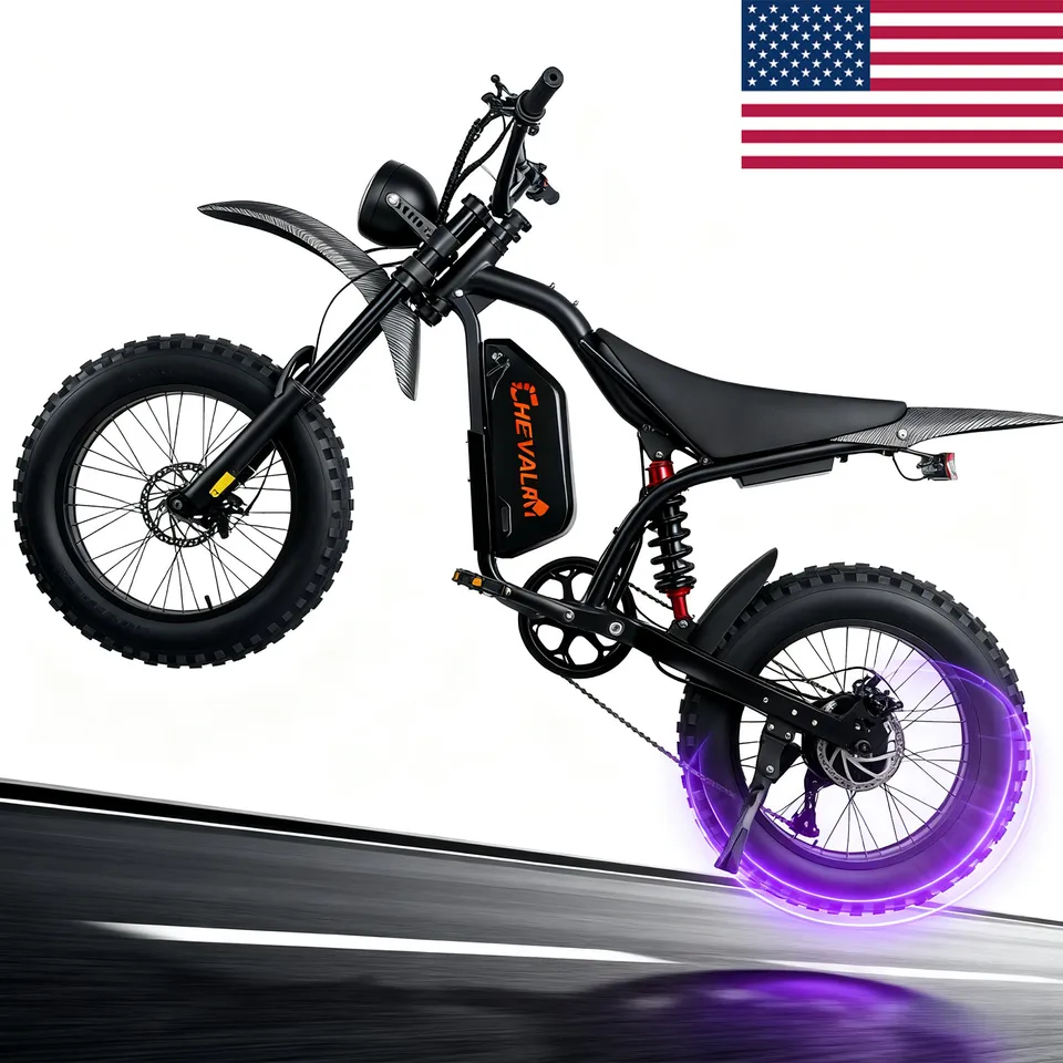 Electric Bike for Adult Peak 6000W 37MPH Fat Tire E-Mountain Ebike,Free Shipping