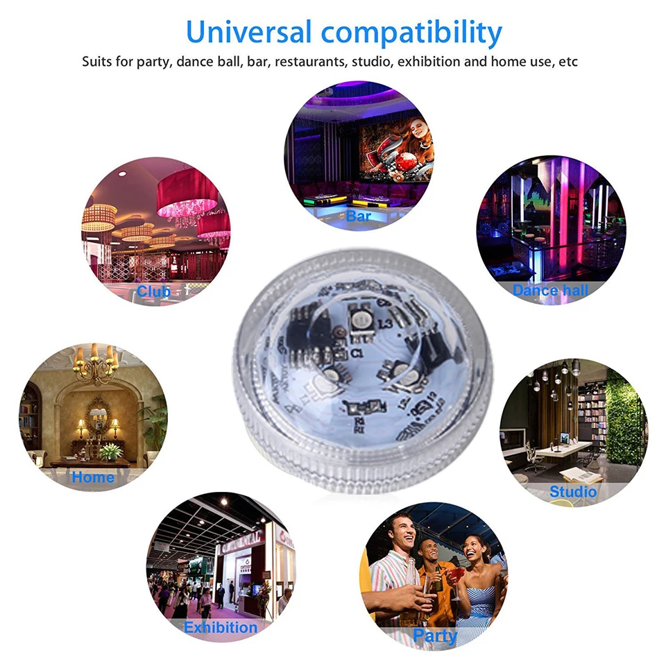 Wedding Tea Light Battery Powered Submersible LED Lights Underwater Atmosphere Night Lamp Remote Christmas Party Vase Decoration