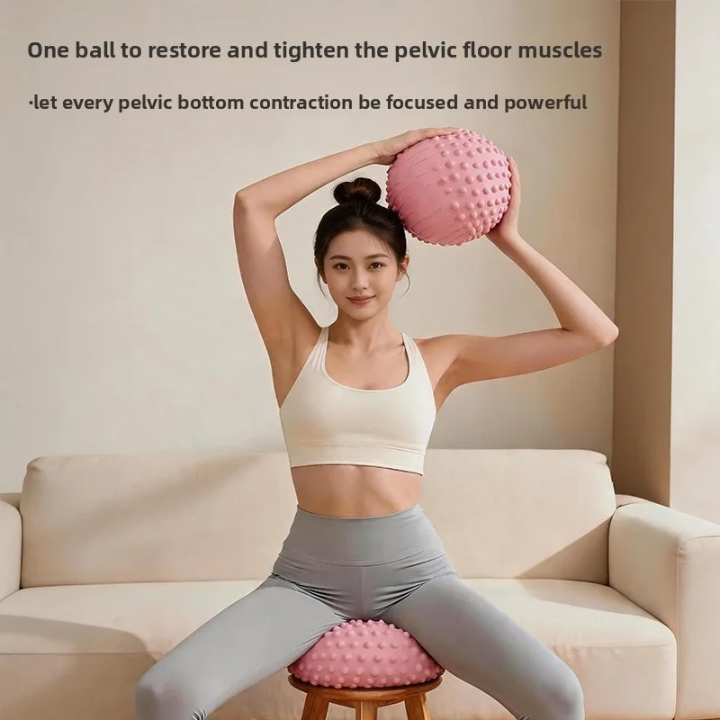 Women's Thickened Anti-Explosion Pilates Ball Yoga Abdominal Pressure Relief Matte Sand Texture Massager with Nodules