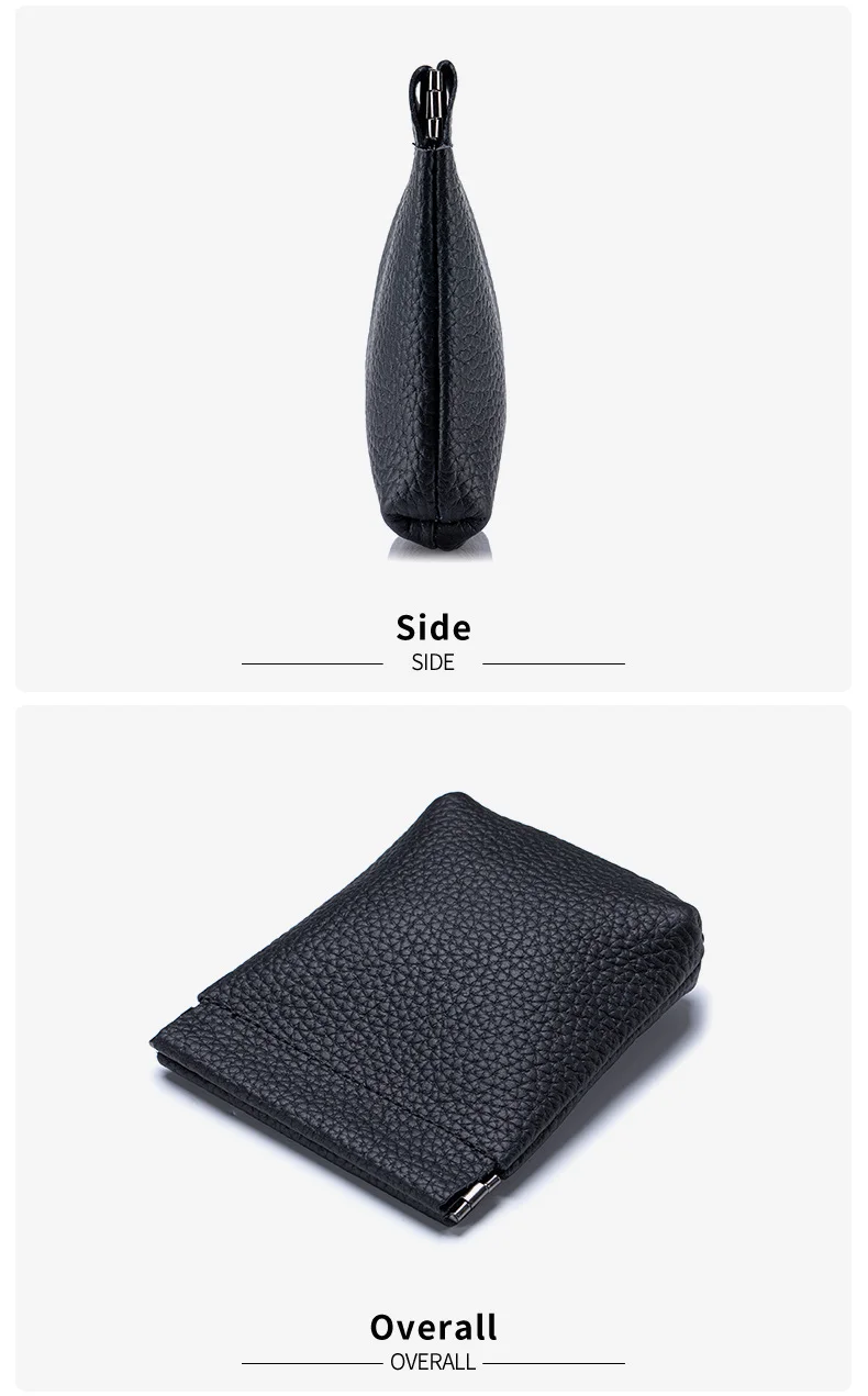 Echtes Leder Mini Kieselstein Geldbörse Brieftasche Schlüssel Tasche Tragbare Kopfhörer Schrapnell Lagerung Lippenstift Karte Halter Beutel Männer Frauen – Detail 12