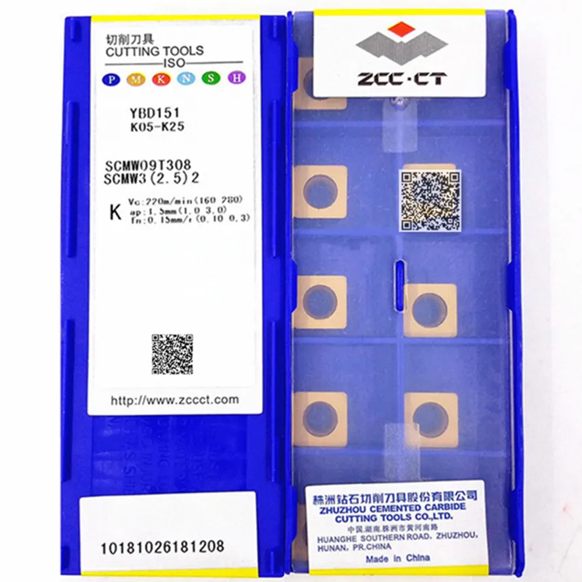 SCMW09T304 YBD151/SCMW09T308 YBD151/SCMW09T304 YBD152/SCMW120408 YBD151 ZCC.CT insertos de carburo CNC 10 unids/caja