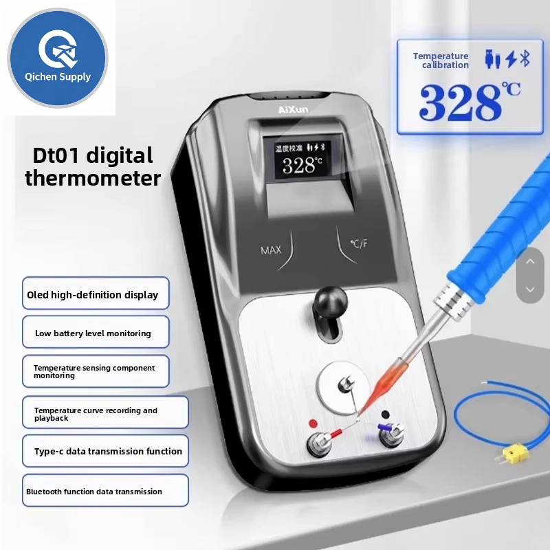 AIXUN DT01 HD OLED Intelligent Thermometer High Precision Soldering Iron Tip Temperature Tester for Welding Equipment