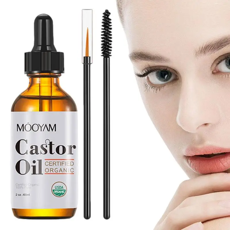 Castor Oil For Eyelashes And Eyebrows 60ml Castor Oil Creates Appearance Of Longer & Darker Eyelashes Caster Oil Eyebrow Growth