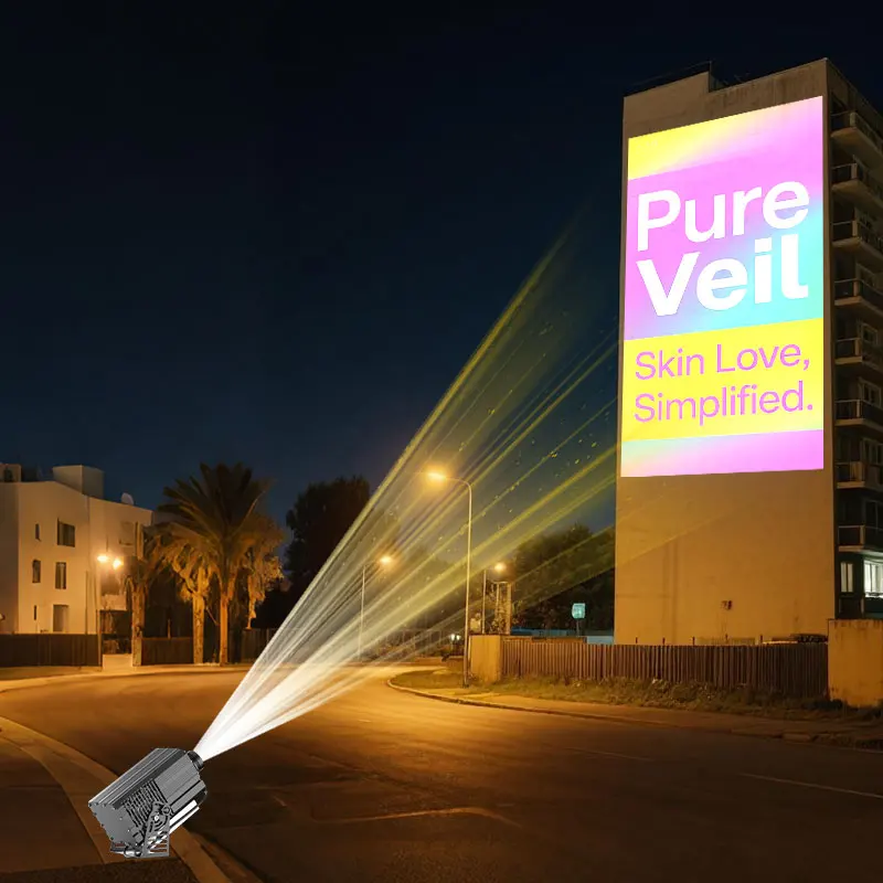 

Wall logo Gobo Projector Outdoor Waterproof IP67 200W/300W/600W High Power Projection Lamp Customized LED Advertising Lights