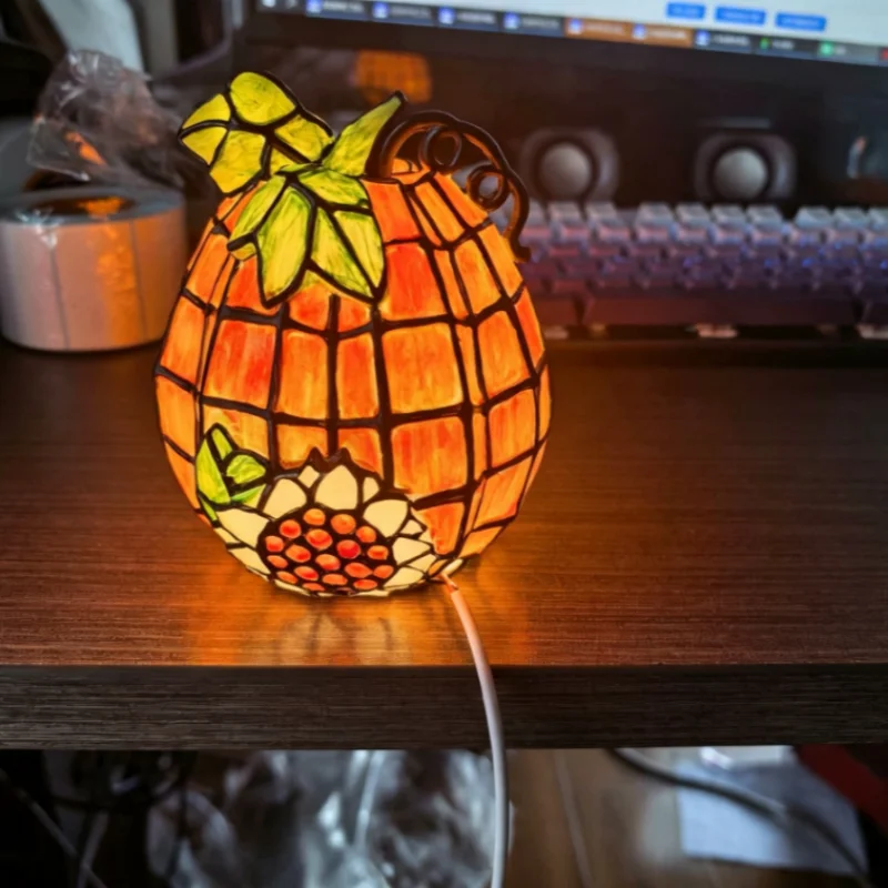Tiffany Style Halloween Pumpki - огляд і ціна Halloween Pumpkin Decor Led