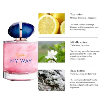 50 ml (1,7 oz) Perfume de marca original My Way Flying Sand Perfume de madera con fragancia ligera de larga duración para mujeres