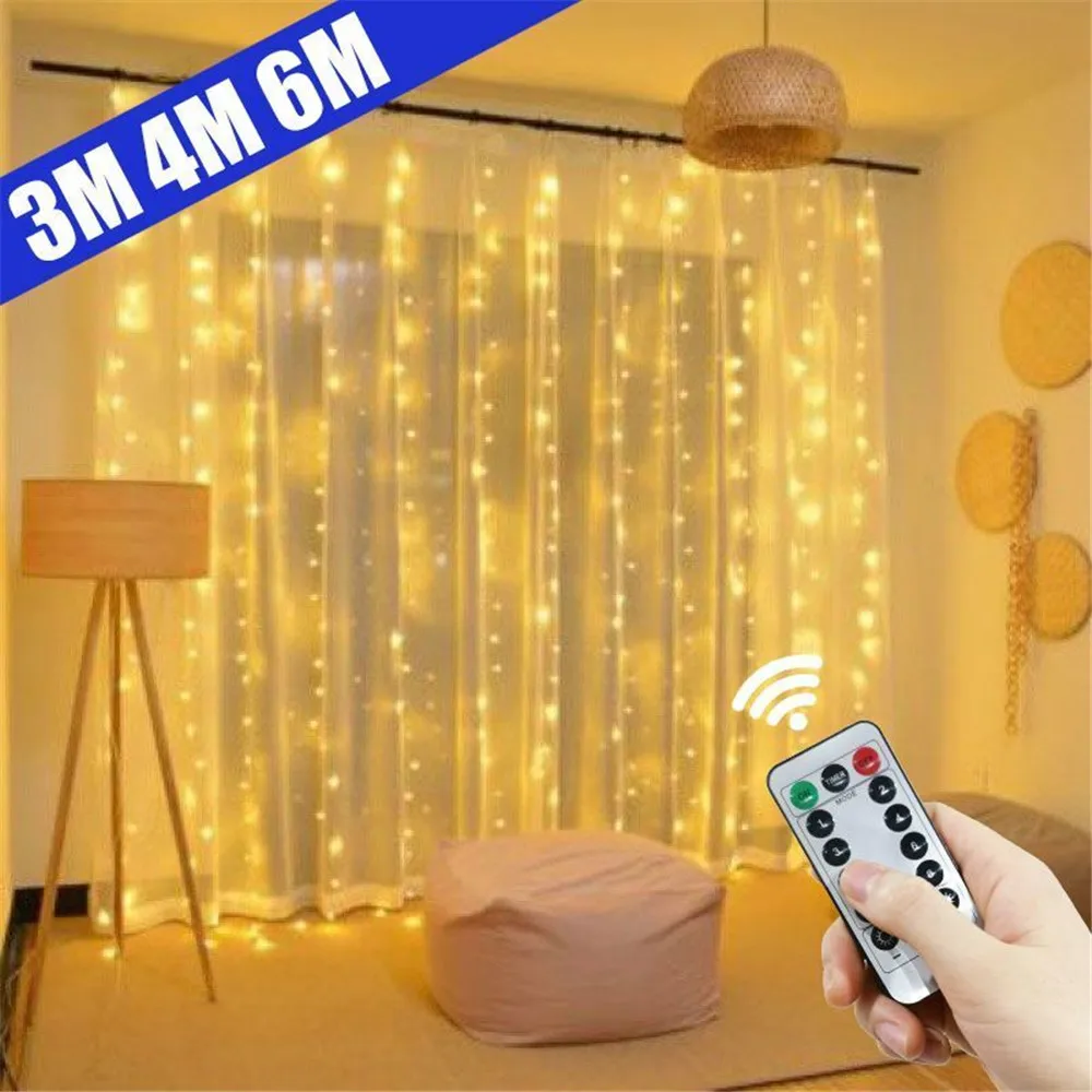 

New Year 2025 Navidad 2024 3M/6M LED Christmas Lights Fairy String Lights Curtain Garland USB Noel Christmas Decoration for Home