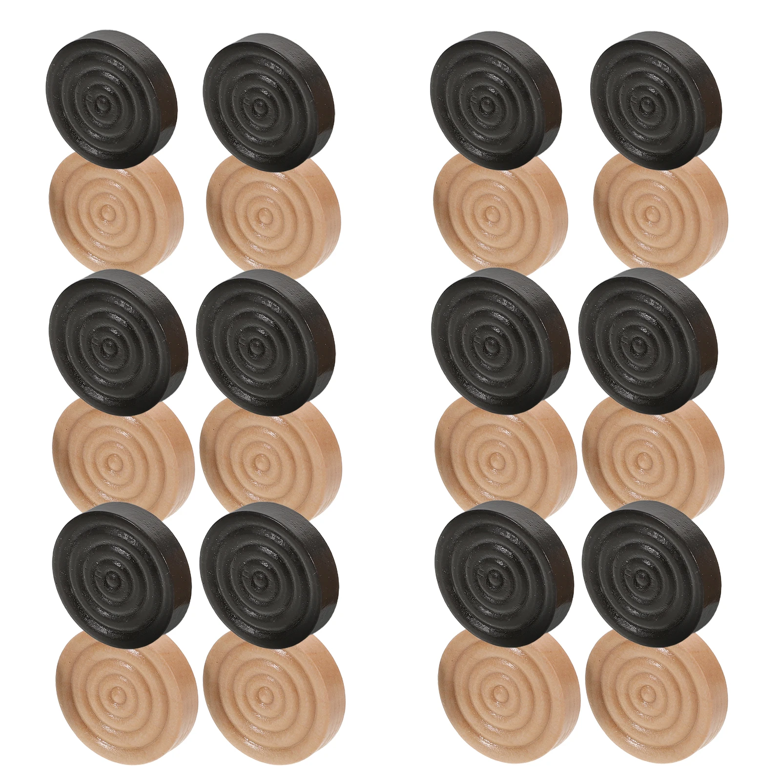 24 Pcs Wooden Checkers Chess Accessories Sports Chinese Game Board Games Travel