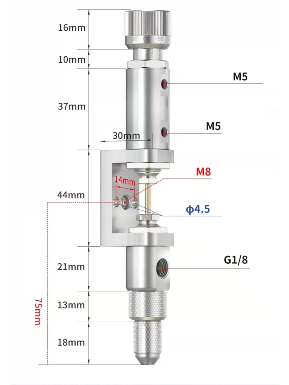 Suck-Back Single-Component Needle Dispensing Valve Adjustable for Silicone WZ-23K High Precision Stainless Steel