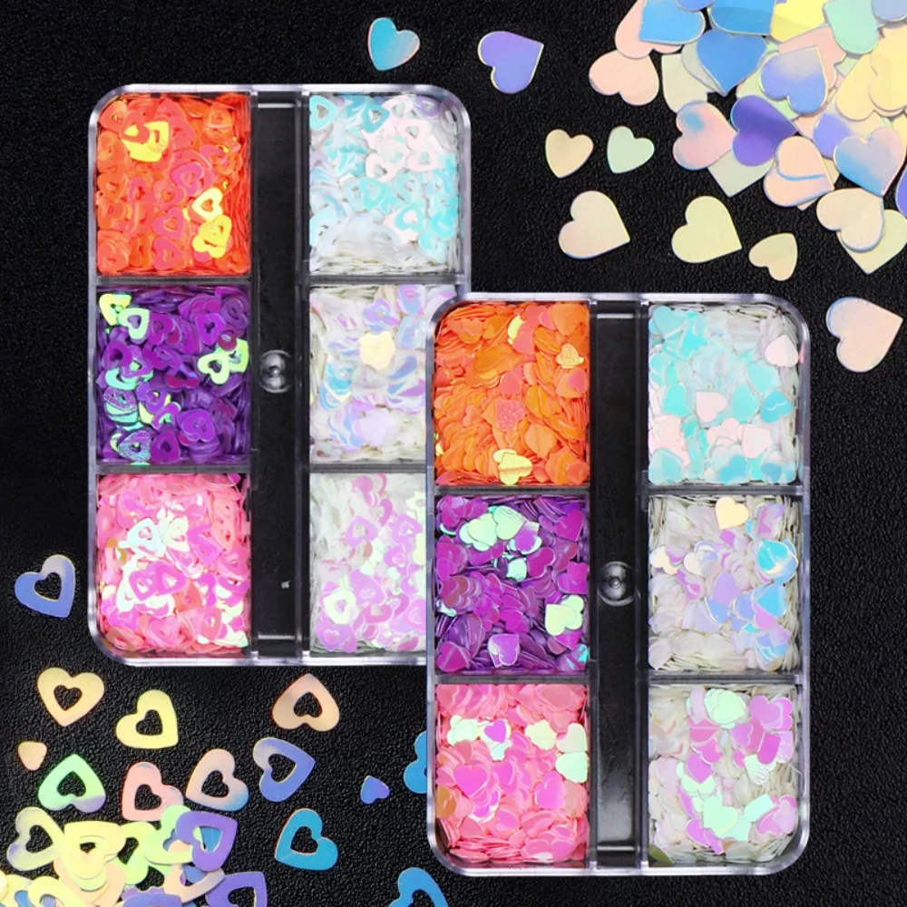 Nail Jewelry Love Heart Nail Sequins Manicure Accessories Mermaid Love Heart Heart Nail Glitter Flakes Japanese Nail Art