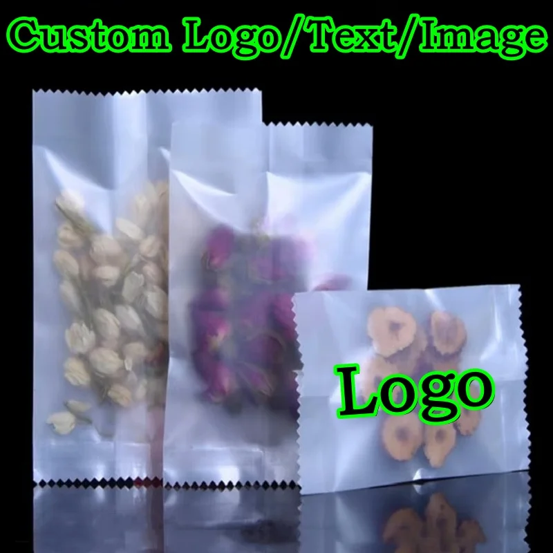 

200PCS Open Top Frosted Plastic Heat Sealing Bag DIY Logo Matcha Cocoa Drip Coffee Candy Fruit Slice Tea Spice Packaging Pouches