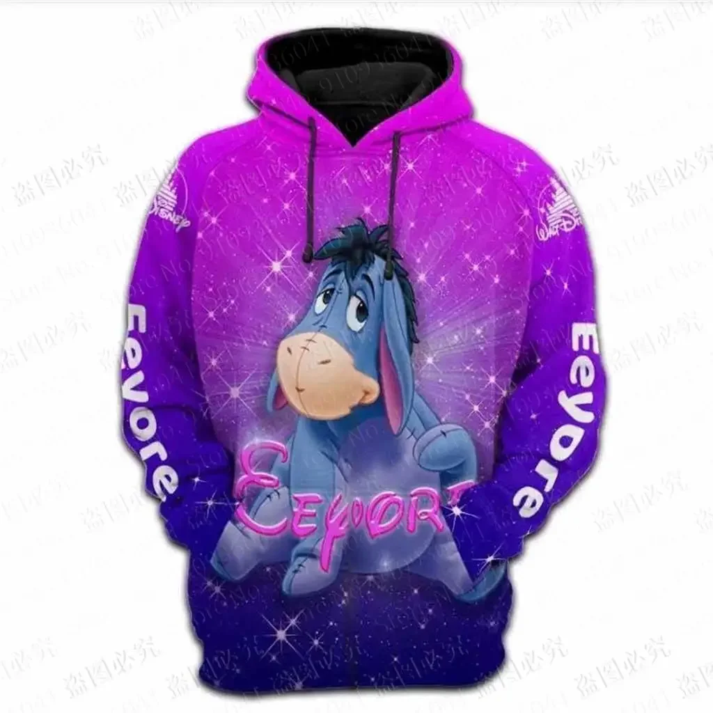 Disney Winnie the Pooh Men Women 3D Print High Quality Fleece Zipper Hoodies Parent-child Clothing Pullover Tops