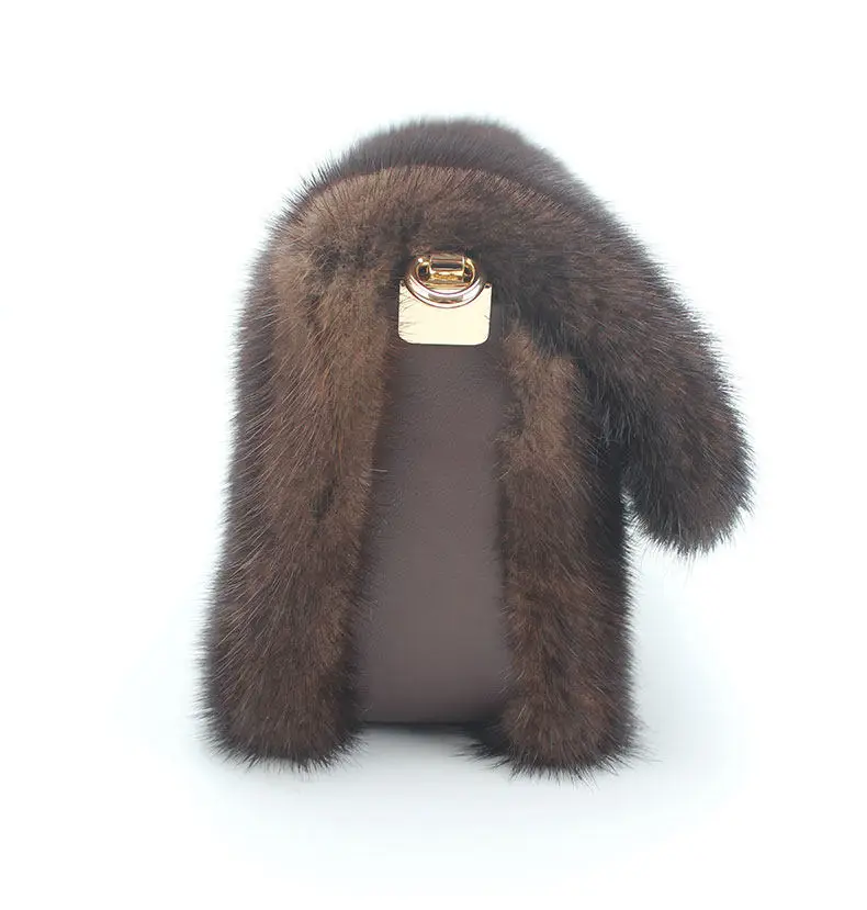 Autumn Winter classic Real mink fur bag, Cross body Bag, Pure Color Fluffy Luxury Handbag  for Women,