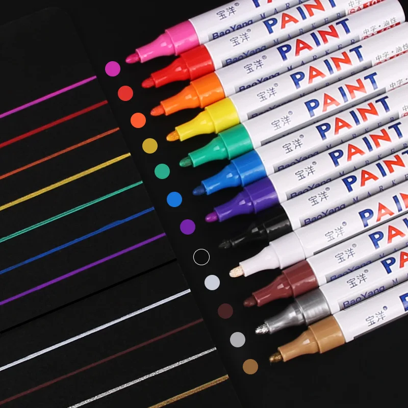 Waterproof Car Scratch Repair Pen Auto Wheel Tire Oily Painting Mark Pen Touch Up Paint Fill Remover Vehicle Tyre Paint Marker