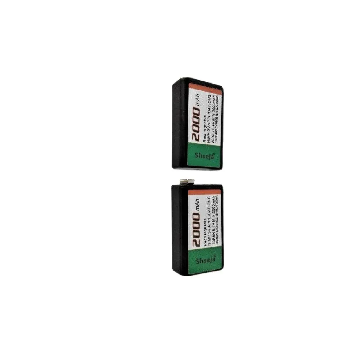 NEW 2pcs 9v 2000mAh Ni-MH Rechargeable 9 Volt NiMH Battery