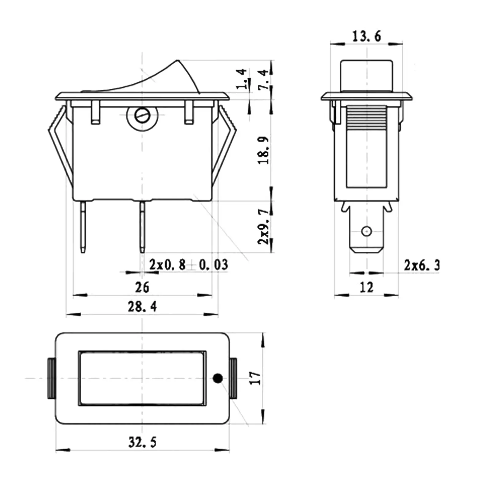 Electrical Switch Hy35C Switch Compatible With HY35C High-Precision Mechanism Easy Operation Rocker Switch For Air Compressor