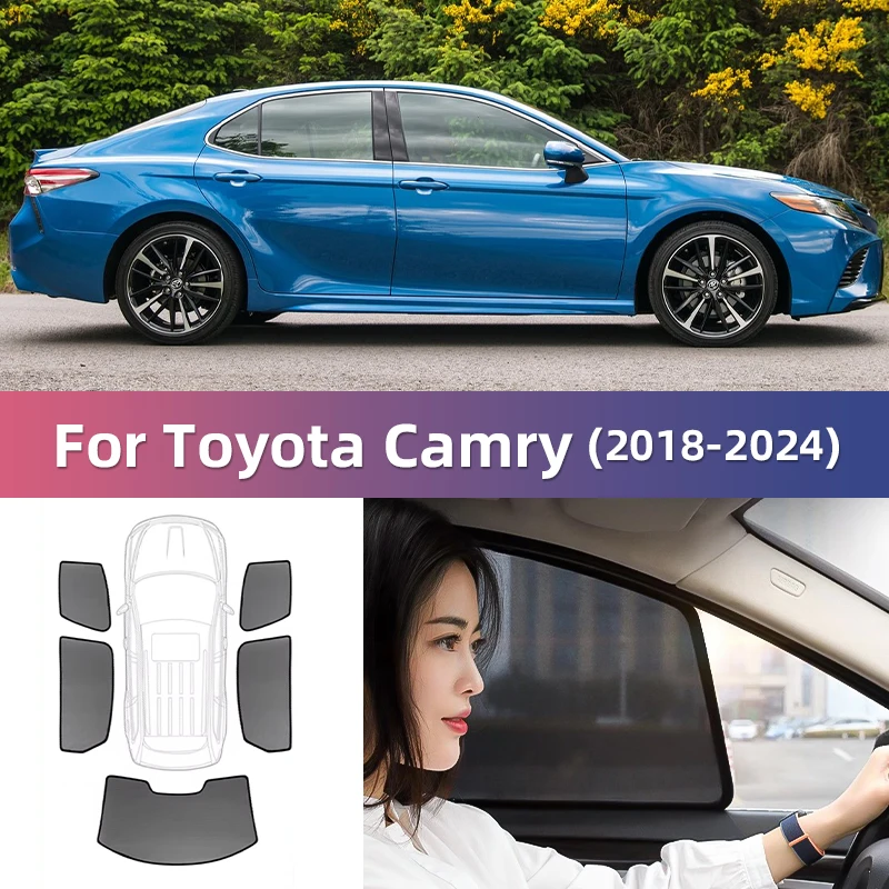 

Магнитный автомобильный солнцезащитный козырек для Toyota Camry XV70 2018-2023 2024, передняя ветровая занавеска, задняя боковая детская Солнцезащитная занавеска