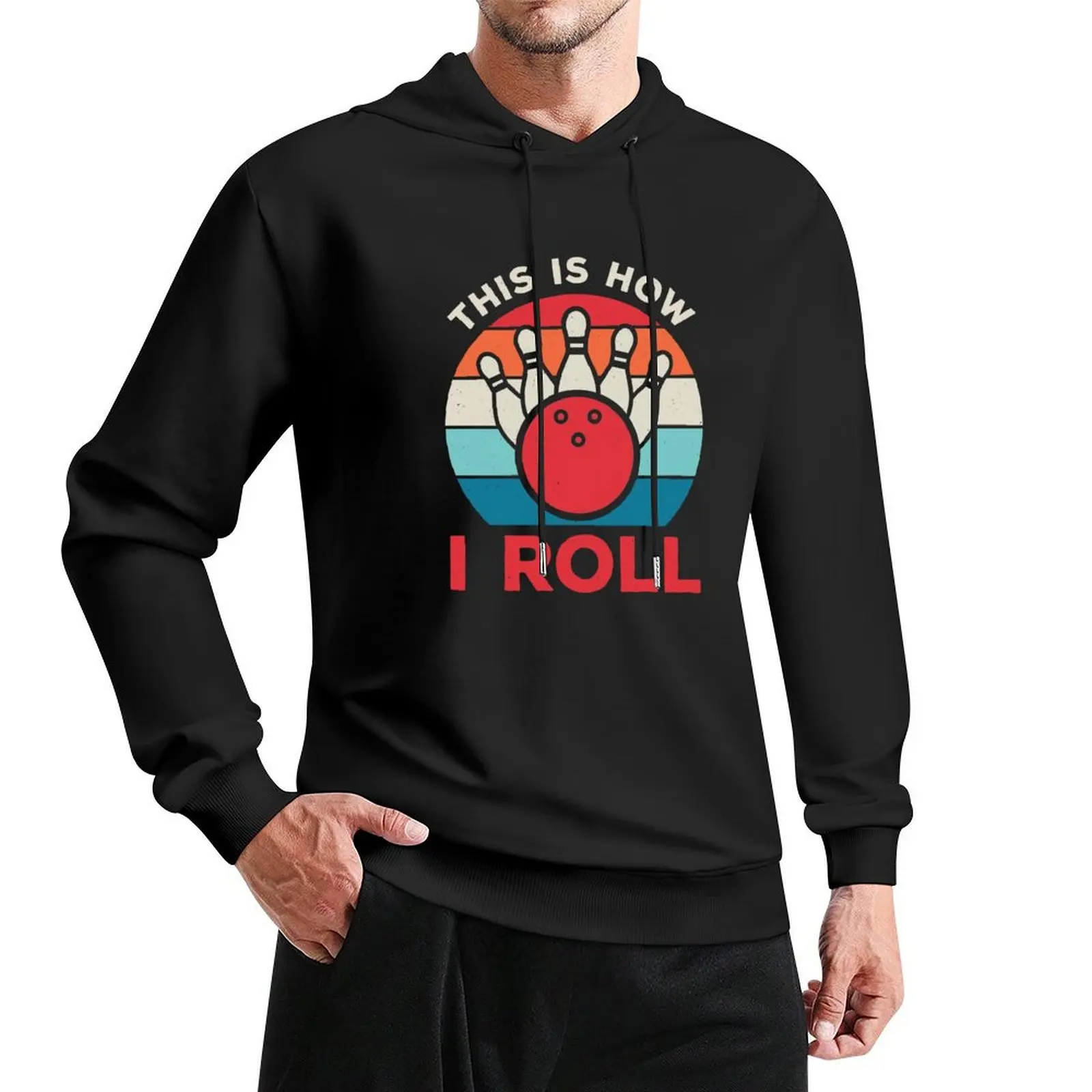 

Funny Bowling Pullover Hoodie blouse men's winter sweater mens clothes mens hoodie