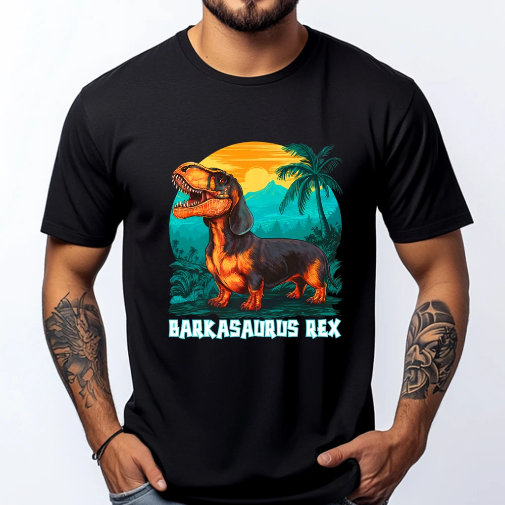 

Dachshund Shopbarkasaurus Rex Dachshund T Ex Mix Dog Sarcasm Funny Shirt Luxury Clothes Men's T-shirt