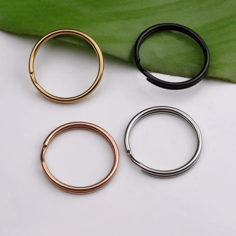 1.5x25mm 5pcs/lot Mirror Polish Stainless Steel Keyring Split Ring Key Ring For Key Chain Keychain Diy Jewelry Making Keychain