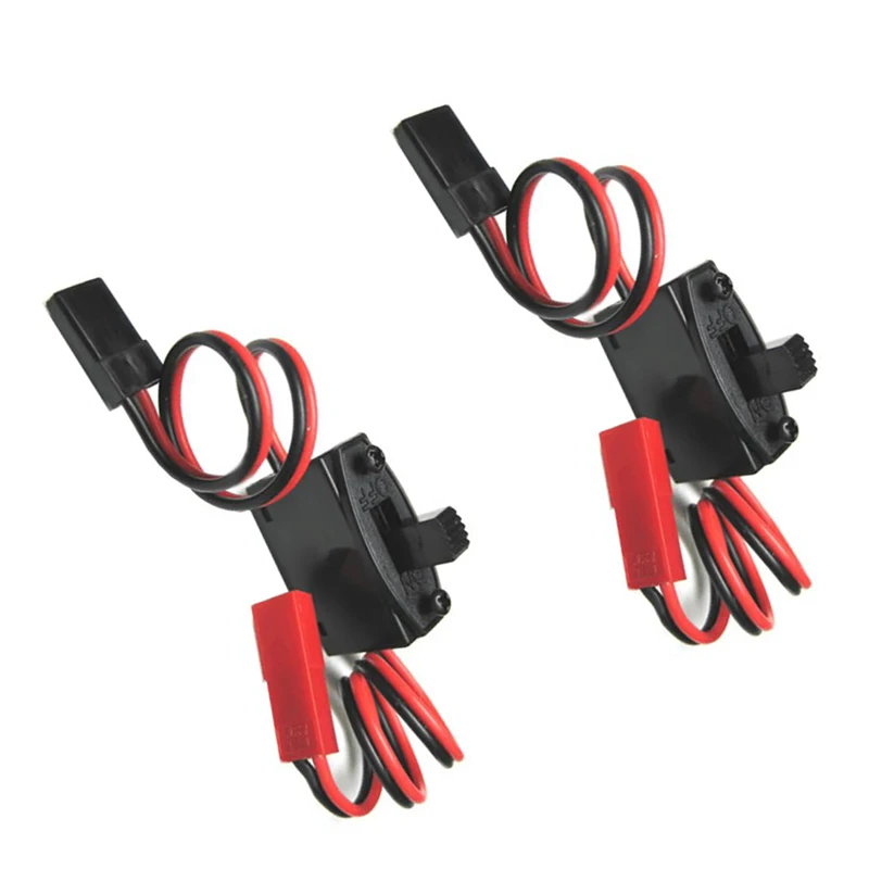 2Pcs RC Power Switch Model Car Receiver On Off Lipo Battery Switch HarnessCompatible Futaba JR Male JST Female 22awg 200mm