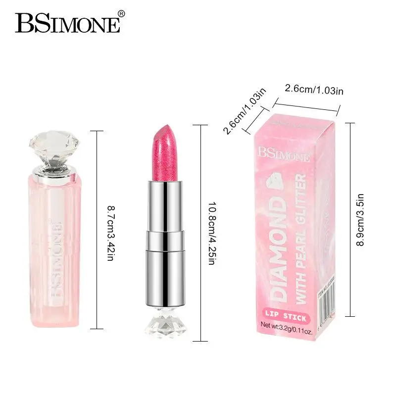BSIMONE Pearl Glitter Shimmer Lip Gloss, Moisturizing Lipstick, Long-Lasting Shine, Lip Glaze, Essential For Daily Makeup
