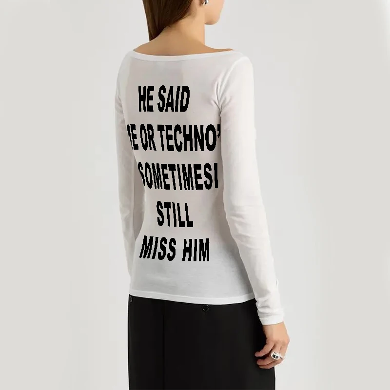 

Новая футболка с длинными рукавами в европейском и американском стиле с надписью, пасхальный топ 90-х годов в стиле ретро Y2K в стиле панк kpop Gothic Harajuku