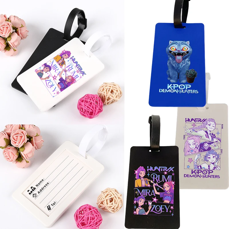

KPop Охотники на демонов Мужской Женский Пустой мультяшный багажный бирка Мягкая резиновая бирка с изображением аниме Посадка Проверьте бирку с именем