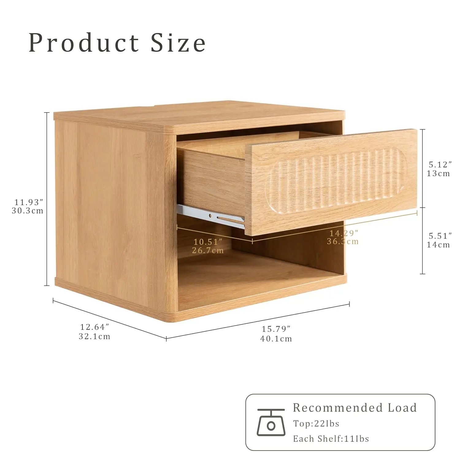 Floating Nightstand Drawer Set 2, Wall Mounted Bedside Table Bedroom, Space Saving Storage Shelf, Easy Install , Customized