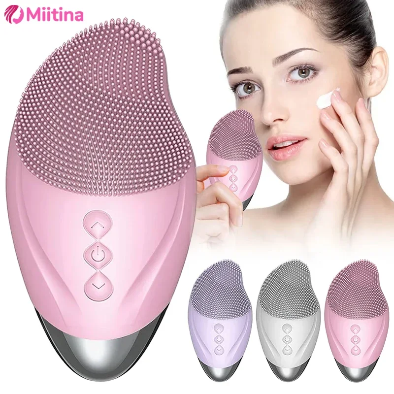 USB Facial Silicone Cleansing Brush Massage Face Deep Cleaning Pores Skin Health Care Device Cosmetic Instrument Rechargeable