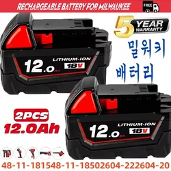 New Milwaukee 18V 12000mAh Apply To M18 48-11-1815 48-11-1850 2646-20 2642-21ct Replacement Lithium Battery for Milwaukee