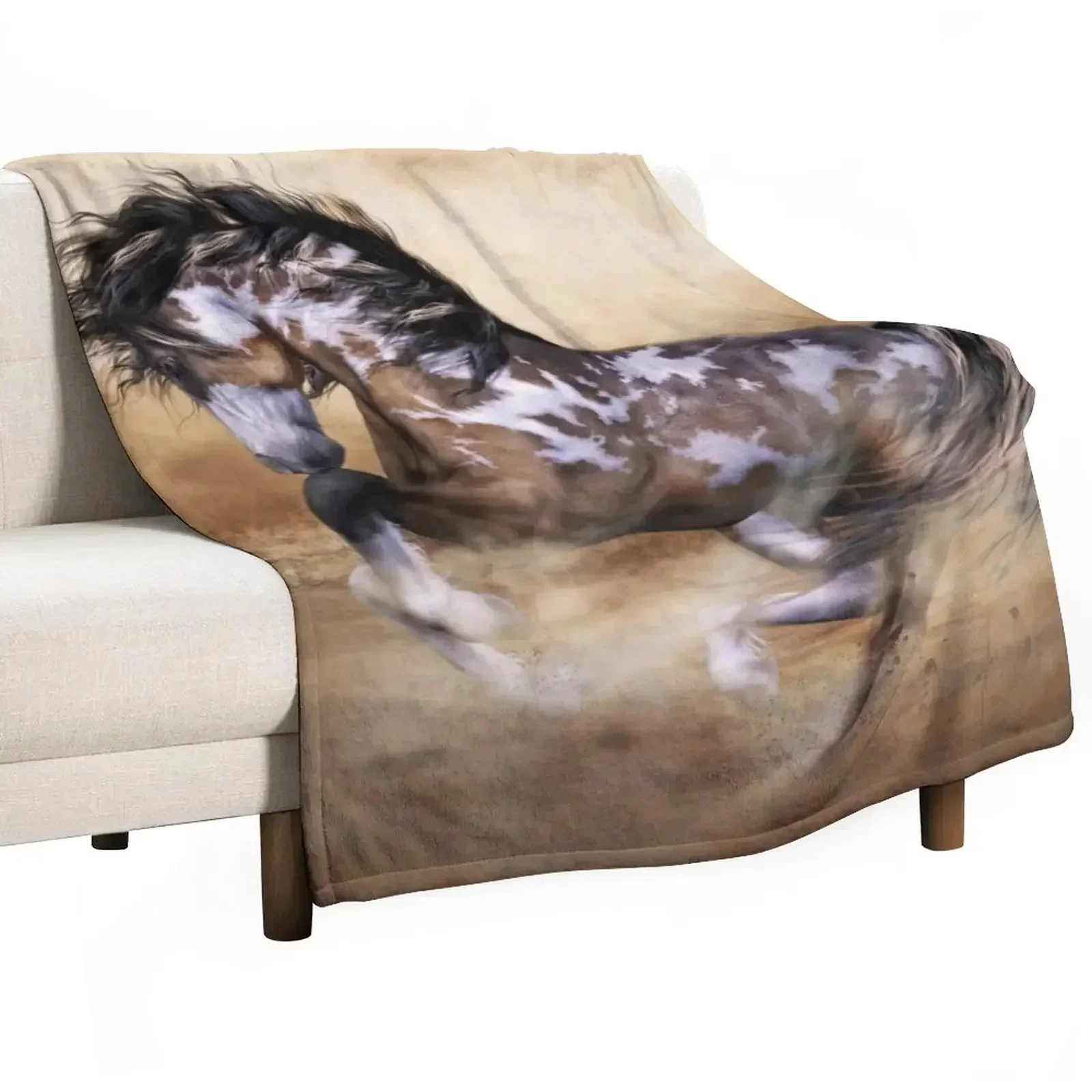 

The Wild,The Free Painted Horse Throw Blanket blankets and throws Flannel Thin Fashion Sofas Blankets