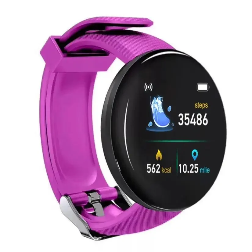 2022 New D18S  Colorful Touch Screen 3D Sport Watch Pedometer Smart Watch Fitness Heart Rate Monitor Women Clock Smartwatch