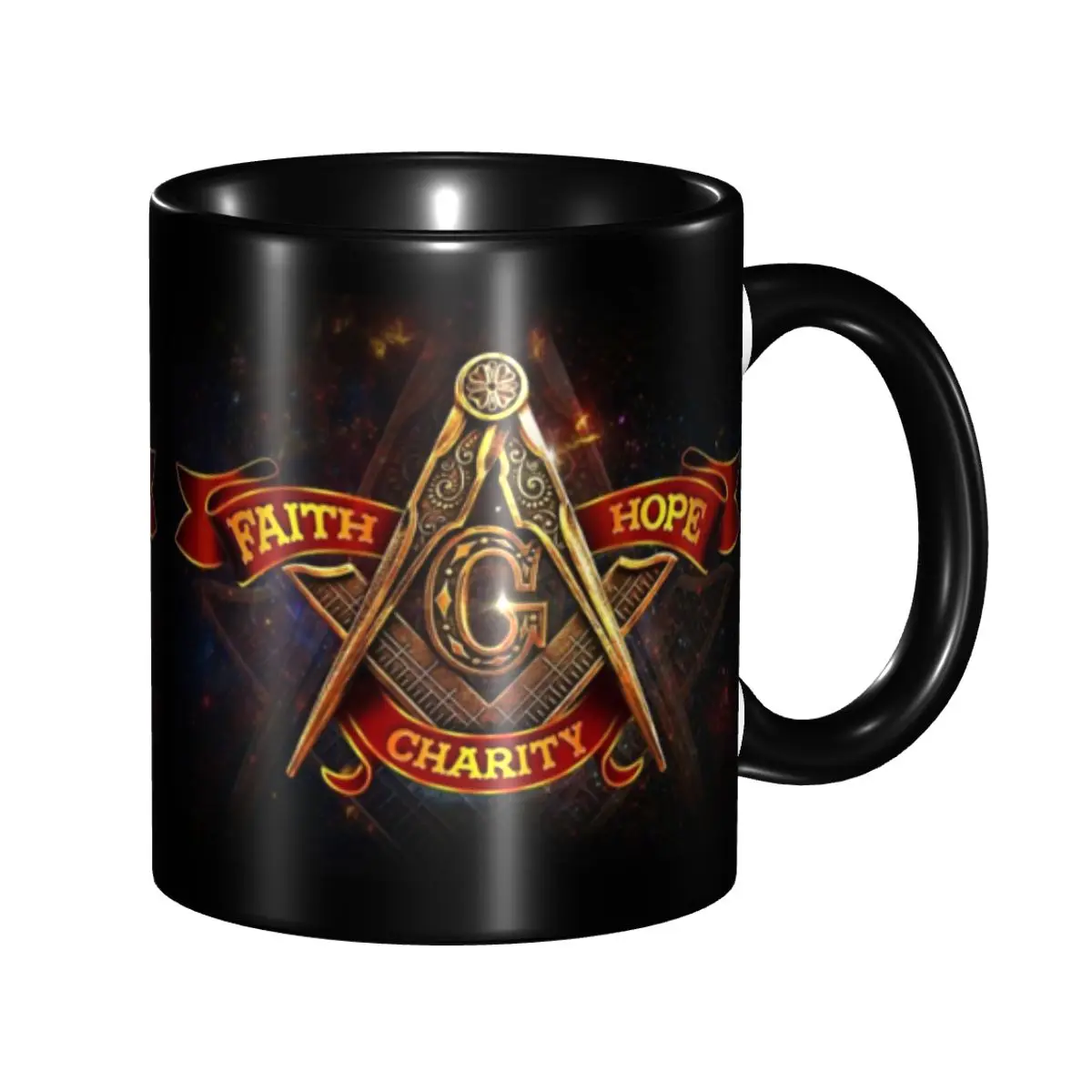 

Customized Freemason Square And Compass Coffee Mug DIY Masonic Symbol Ceramic Milk Tea Cup