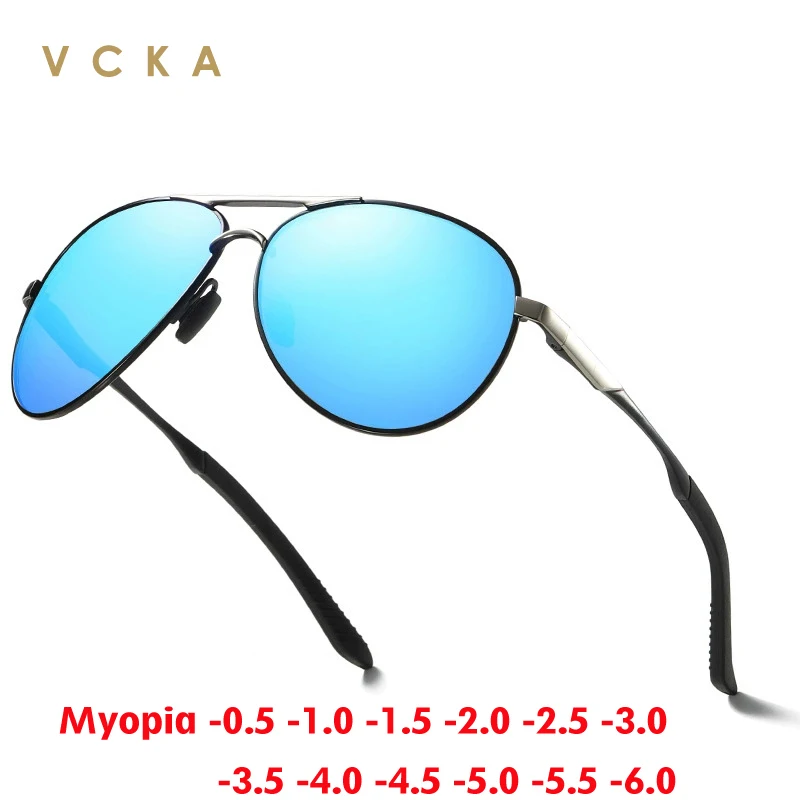 

VCKA Classic Optics Polarized Myopia Sunglasses Fashion Women Men Big Frame UV400 Driving Prescription Glasses -0.50 to -6.0
