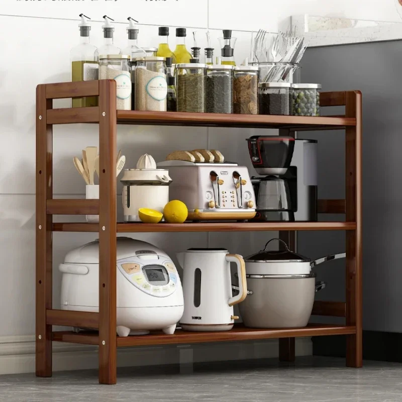 Multi-Tier Metal Shelving Rack Kitchen Storage Shelf Household Floor Standing Laundry Organizer Seasoning Holder Home