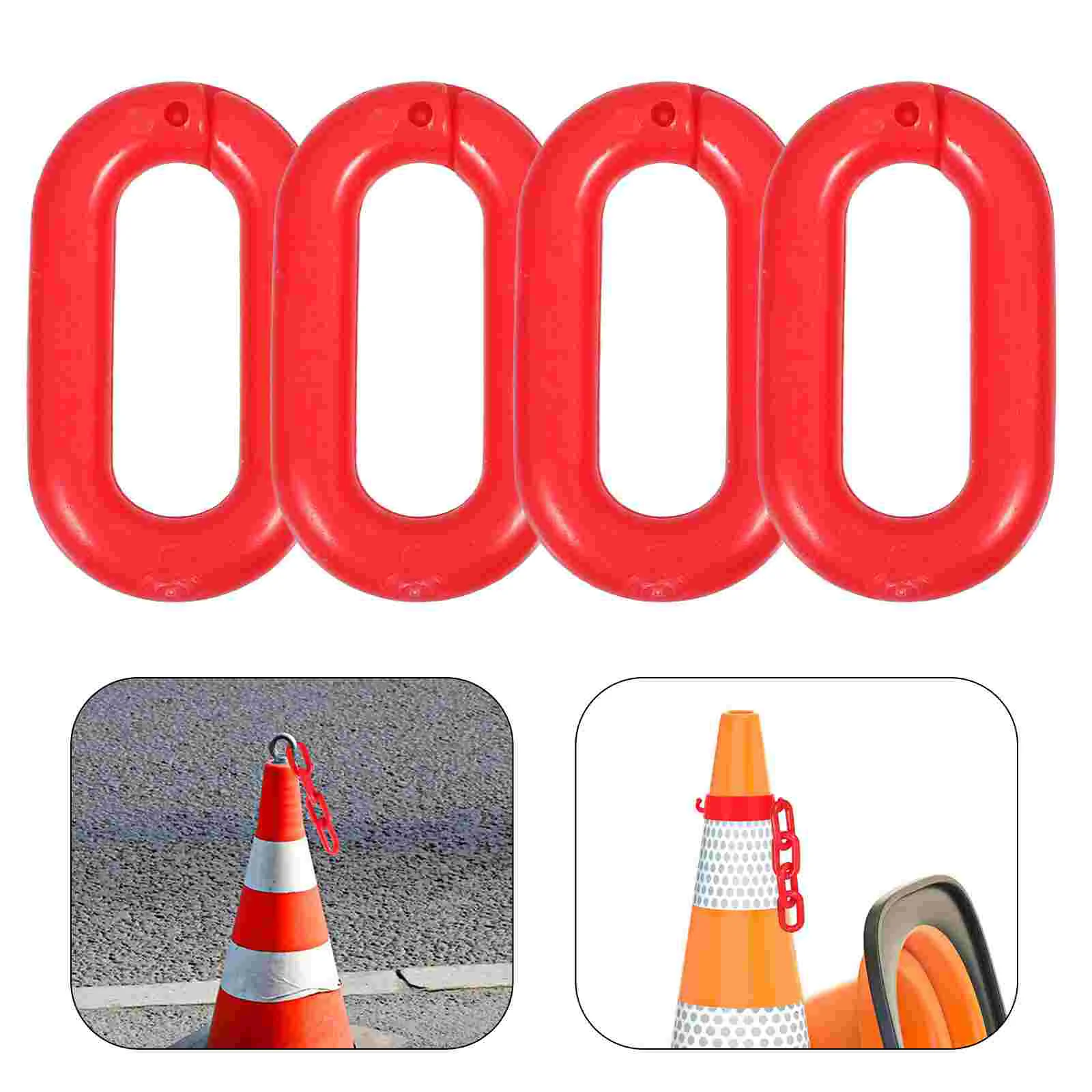 4 Pcs Collar Traffic Cone Accessories Baby The Chain Pe Polyethylene Safety Barriers Link