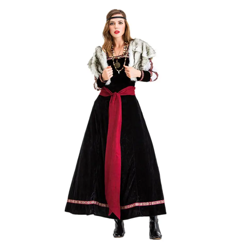 أزياء الهالوين لمرحلة الأداء للسيدات البالغات من Nordic Engli Viking Pirate Warrior ألياف البوليستر 00% تقليدية...