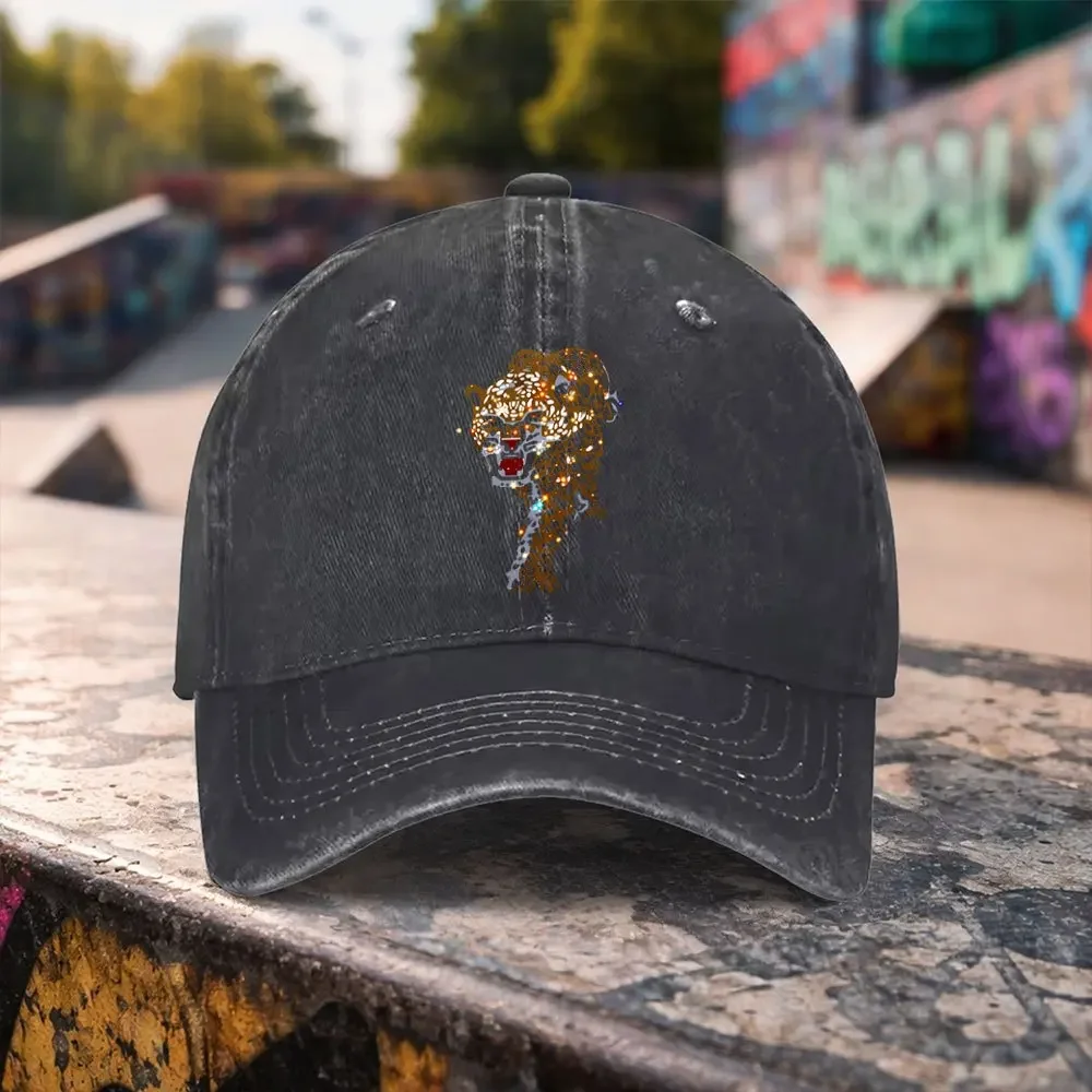 1pc Casual Fashion Leopard Print Washed Baseball Cap, Premium Versatile Outdoor Accessory, Unisex Duckbill Hat Suitable for Outd