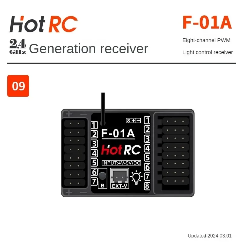 Hotrc-receptor de todas las Series, F-04a, F-06a, F-05a, F-08a, ofrece un rendimiento excepcional, Compatible con controladores de Ct-6a/ht-8a