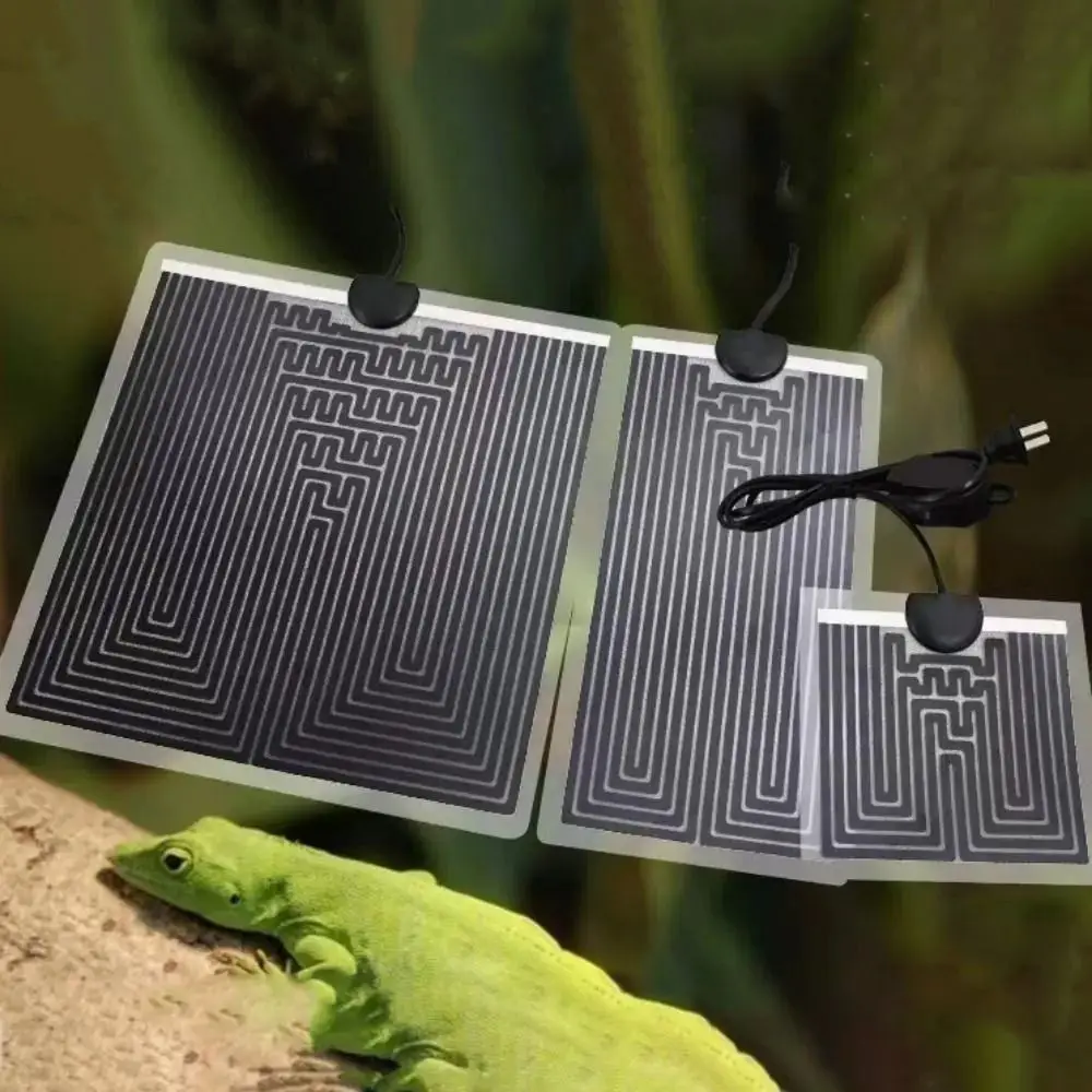 PVC Reptile Heat Mat Temperature Control Waterproof Build Pet Heating Pad Even Heat Low Power Terrarium Warmer Reptile Tank