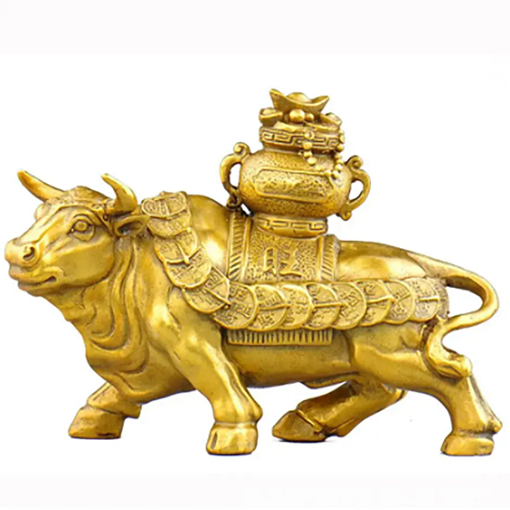 

Copper Statue Kaiguang brass cattle ornament large cornucopia cattle 12 zodiac cattle station cattle plow cattle home furnishing