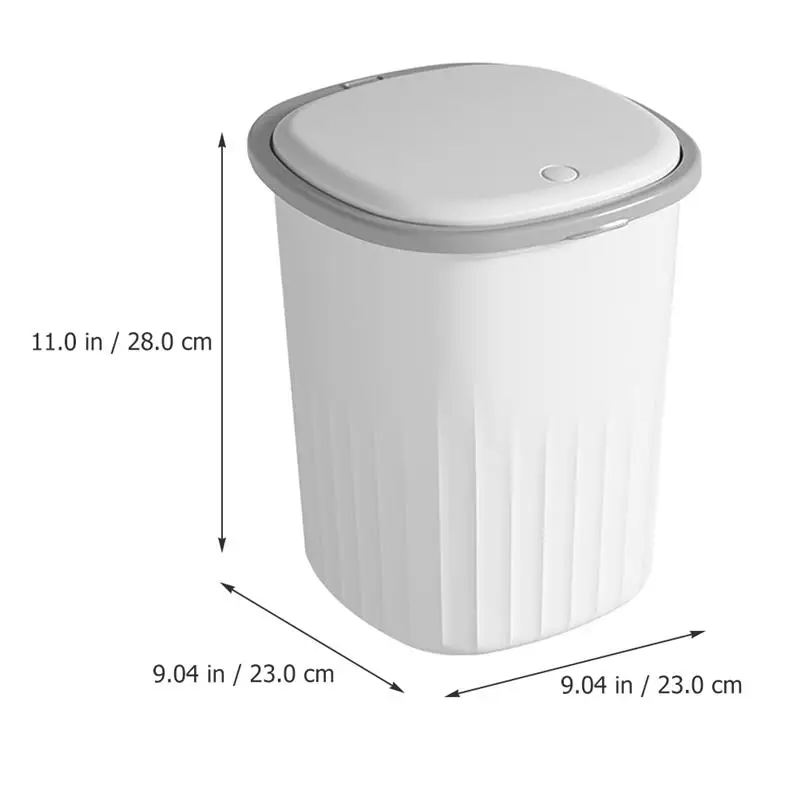 Plastic Trash Can Wastebasket with Press Type Kitchen Smart Bin Bathroom Touch In The Toilet Garbage Bucket Waste Bins Dustbin