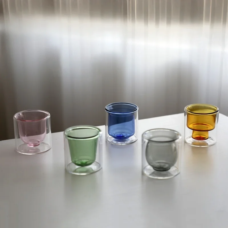 70 ml doppelwandige isolierte Glasbecher, klare Espresso-Kaffeetassen, handgefertigte Bierkrüge, Tee-Milch-Gläser, Whisky-Gläser, Trinkgeschirr