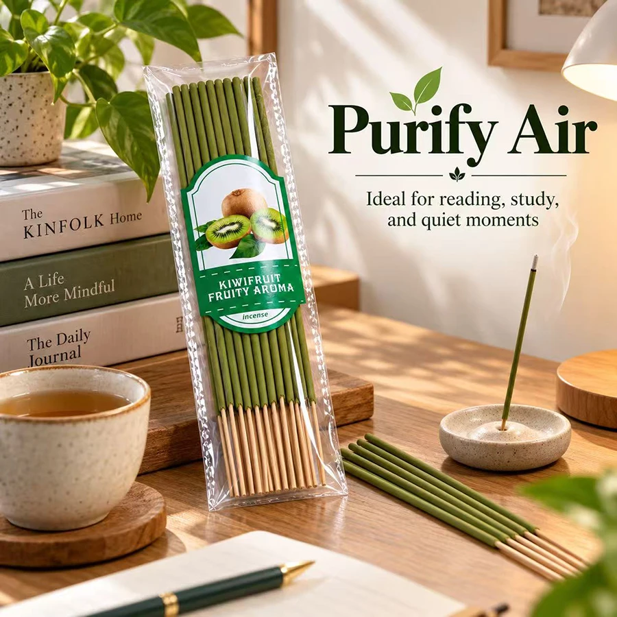 Kiwi Aroma Stick, Extended Burning Time, Artificial Wood Four Seasons Fragrance, Suitable for Home, Camping, Garden, Pool and Ou