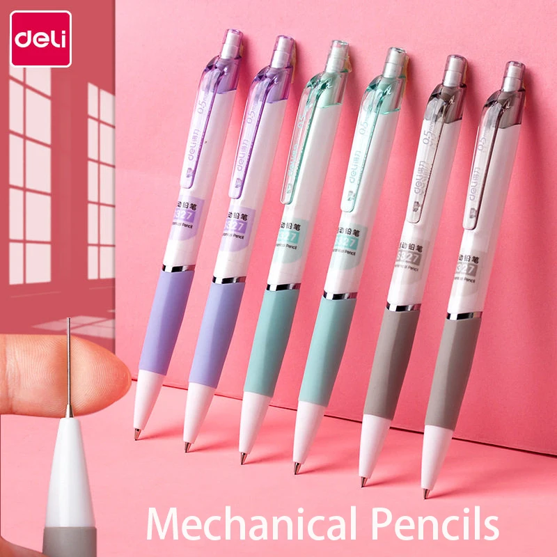 

Deli 6pcs 0.5mm 0.7mm Mechanical Pencils School Supplies Office Supplies Automatic Pencil Stationery Drawing Sketch Tools Gift