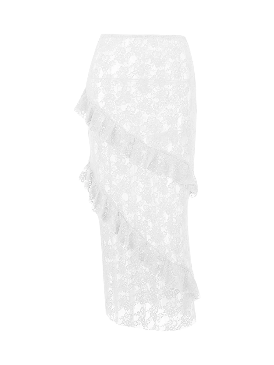 

Women Y2k Lace Maxi Skirt Summer Sexy See Through Long Lace Skirt Casual Boho Fairy Grunge Midi Lace Skirt